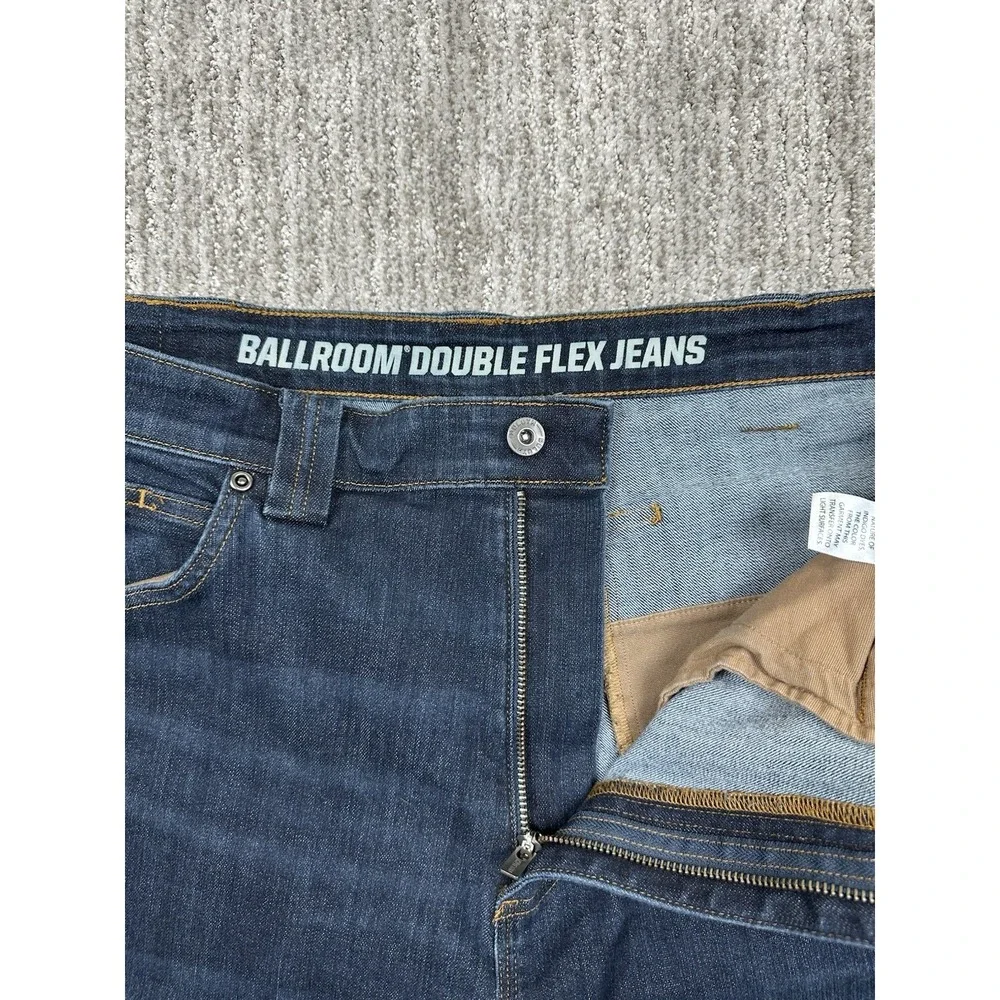 Duluth Trading Jeans Mens 37x34 Blue Ballroom Double Flex Straight Leg Denim